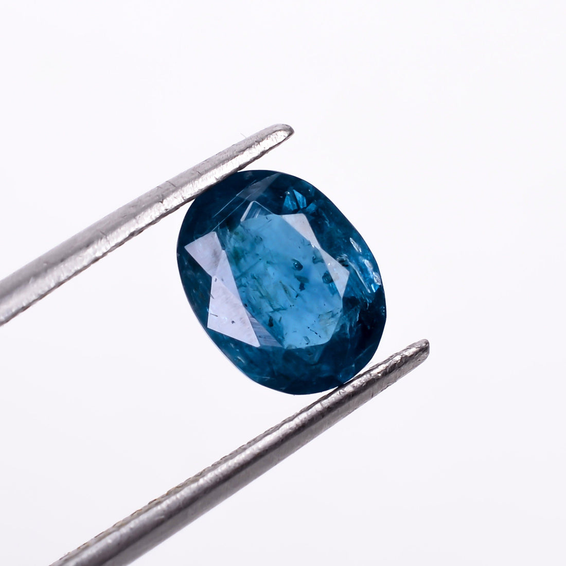 natural dark blue kyanite oval shape cut stone loose gemstone