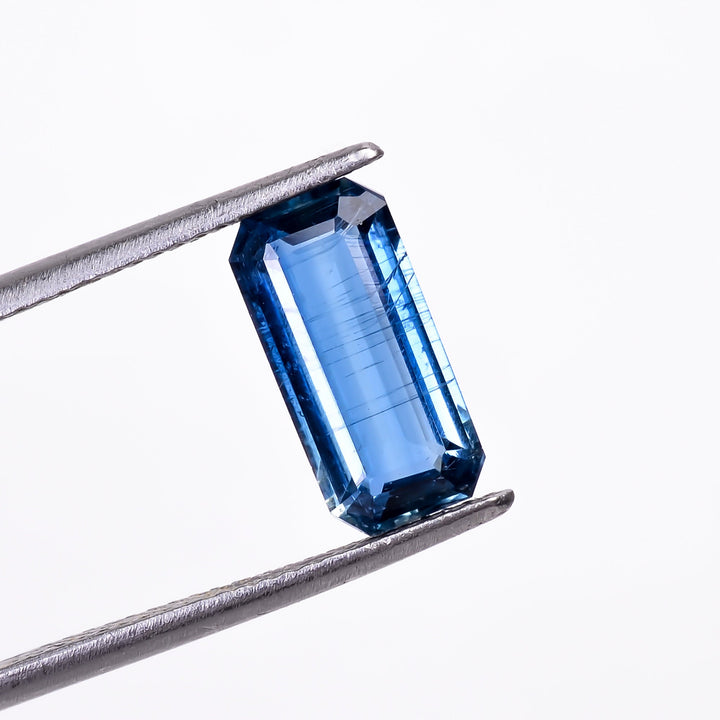 natural blue kyanite radiant shape cut stone loose gemstone