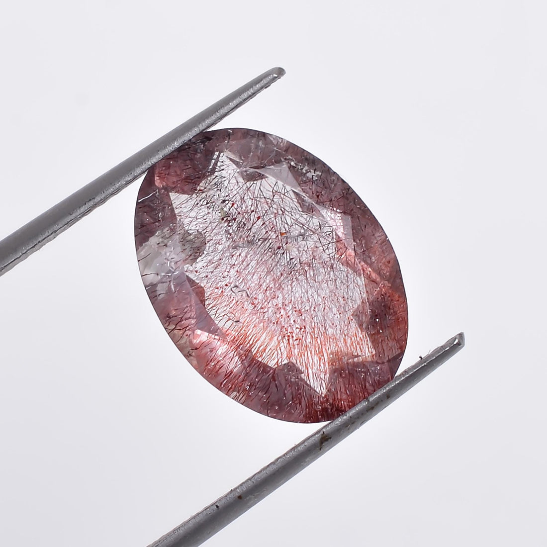 natural elestial quartz oval shape cut stone loose gemstone