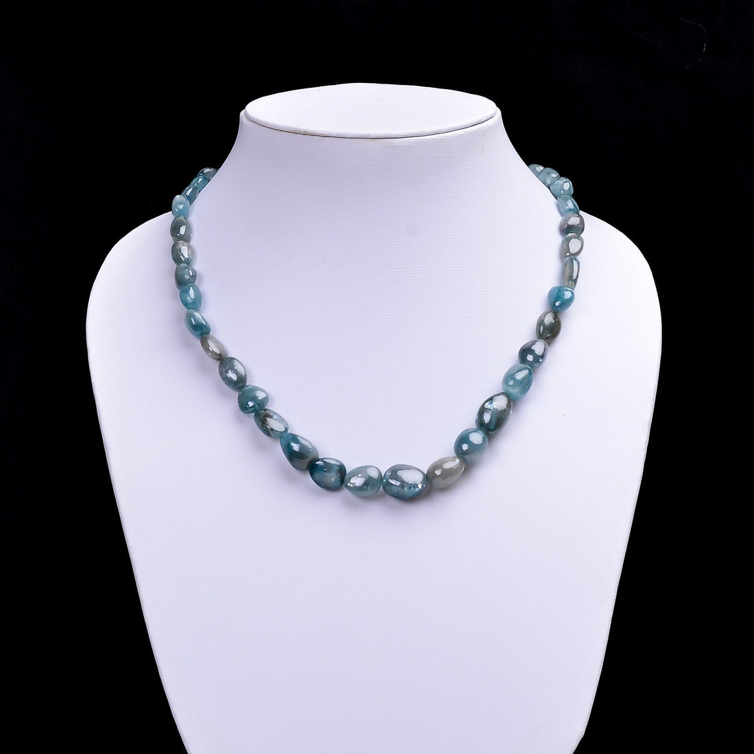 zircon natural gemstone tumbled shape smooth beads necklace