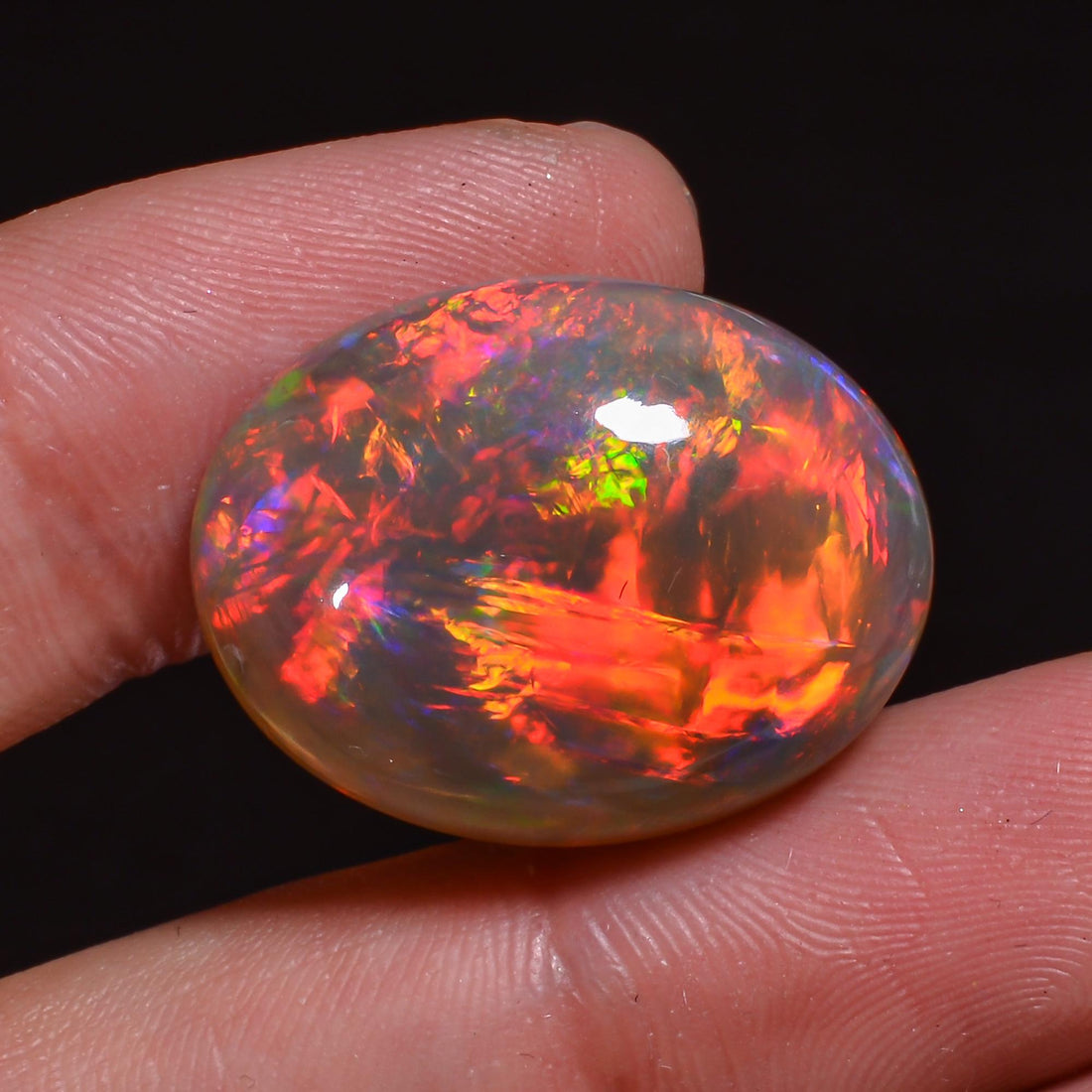 one of a kind natural ethiopian opal oval shape cabochon loose gemstone