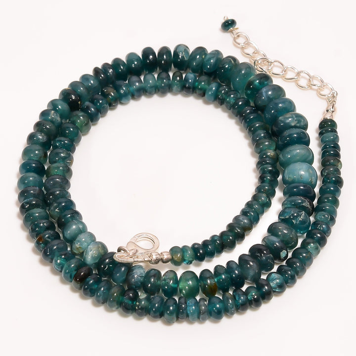 grandidierite natural gemstone rondelle shape smooth beads necklace