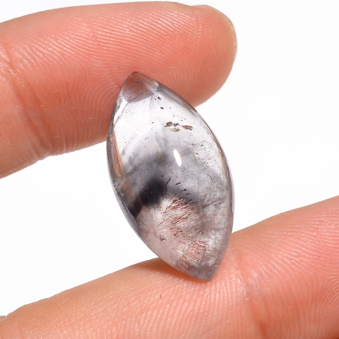 natural galena in quartz super seven elestial quartz marquise shape cabochon loose gemstone