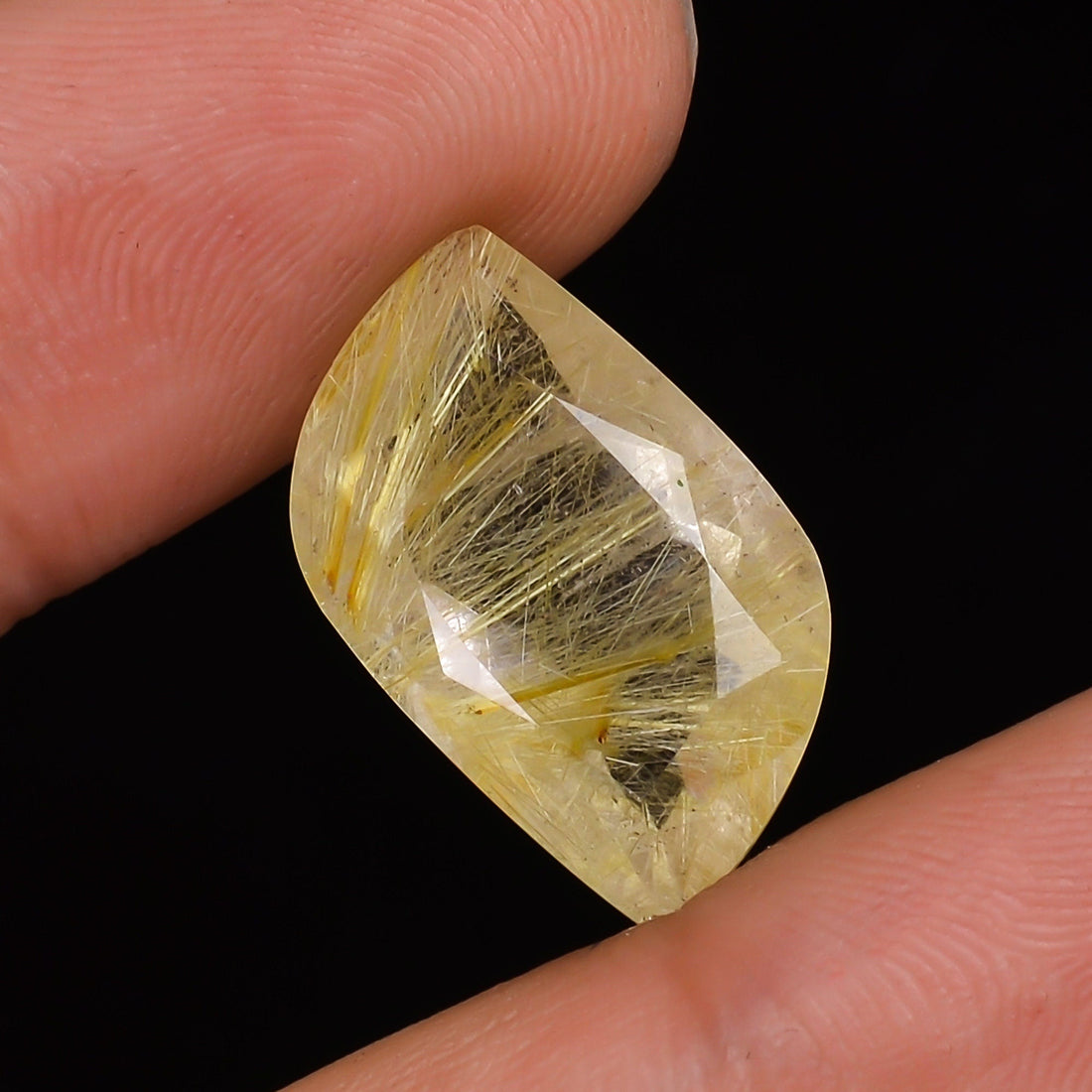 golden rutile quartz fancy shape cut stone natural loose gemstone