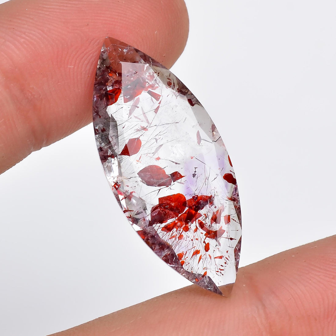 natural elestial quartz marquise shape faceted loose gemstone