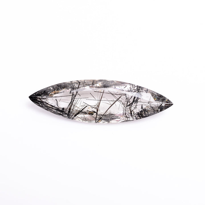 black rutile natural quartz marquise shape cut stone loose gemstone
