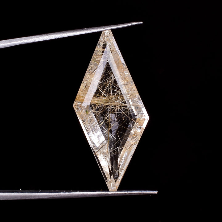 golden rutile quartz fancy shape cut stone loose gemstone