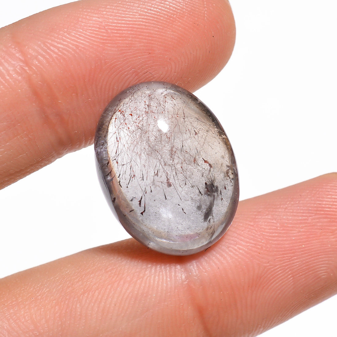 natural galena in quartz super seven elestial quartz oval shape cabochon loose gemstone
