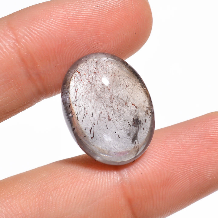 natural galena in quartz super seven elestial quartz oval shape cabochon loose gemstone