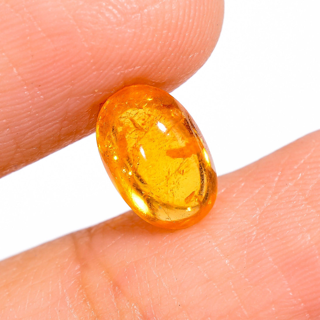 mandarin garnet oval shape cabochon natural loose gemstone