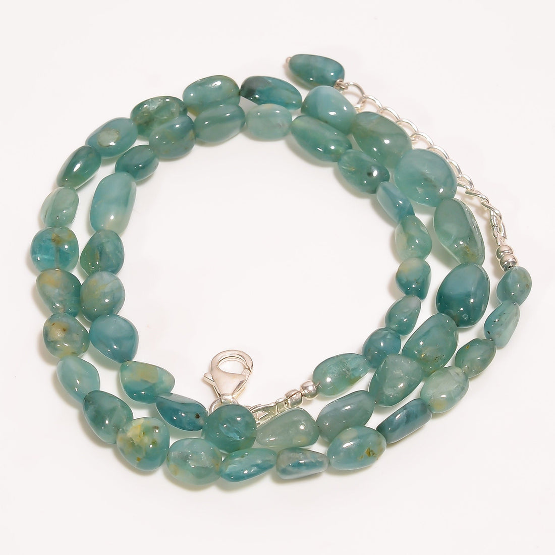 grandidierite natural tumbled shape smooth gemstone necklace