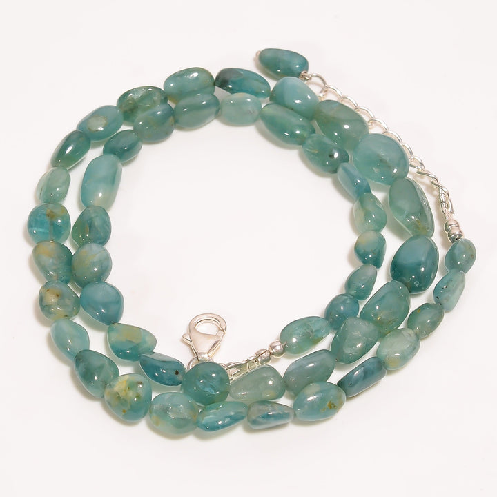 grandidierite natural tumbled shape smooth gemstone necklace