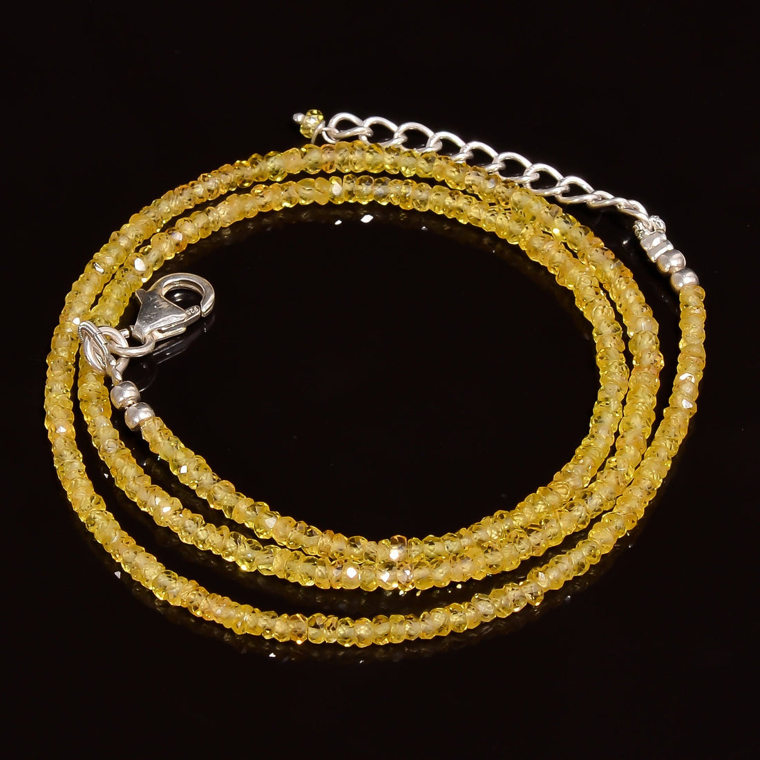 sapphire natural gemstone rondelle shape faceted beads necklace