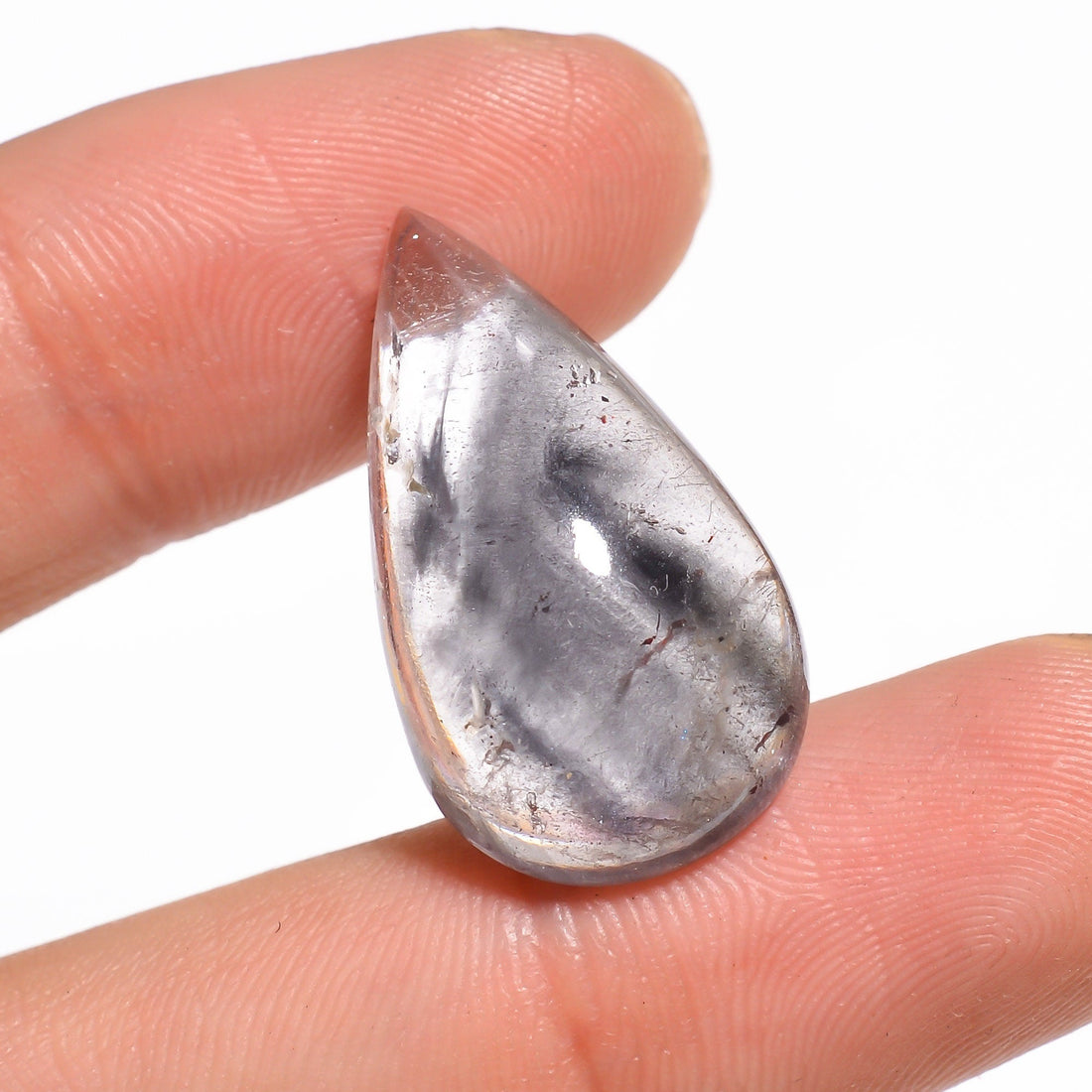 natural galena in quartz super seven elestial quartz pear shape cabochon loose gemstone