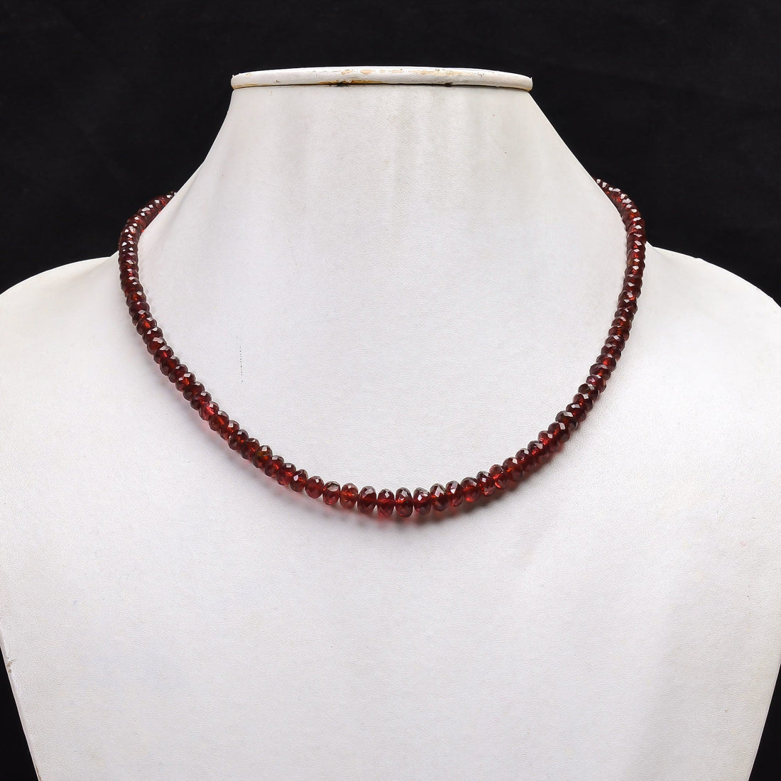 garnet rondelle shape faceted beads necklace garnet faceted beasd