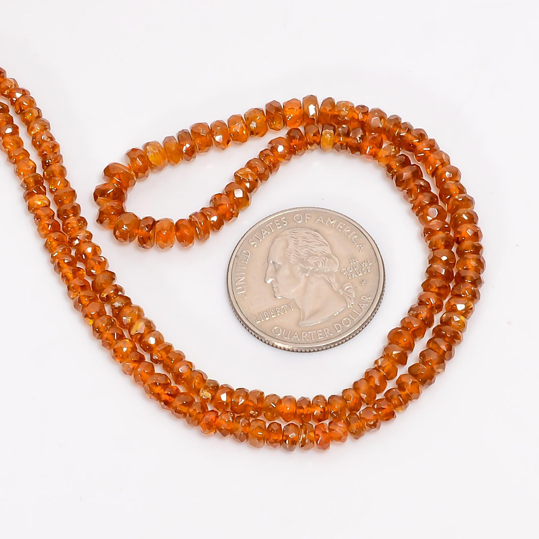 orange kyanite natural gemstone rondelle shape faceted