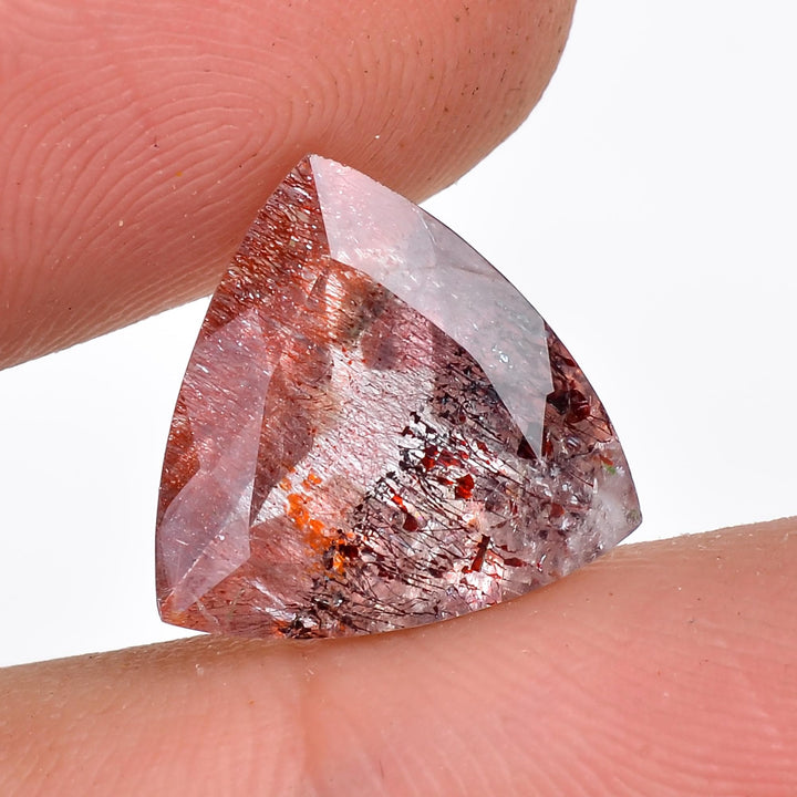 natural elestial quartz trillion shape cut stone loose gemstone