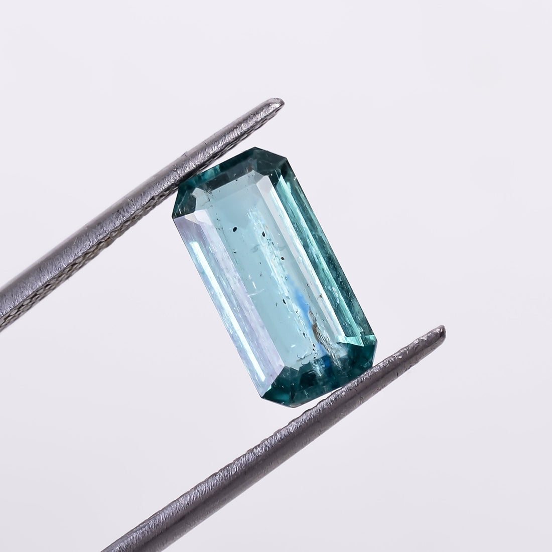 natural neon green kyanite radiant shape cut stone loose gemstone