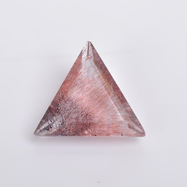 natural elestial quartz triangle shape cut stone loose gemstone