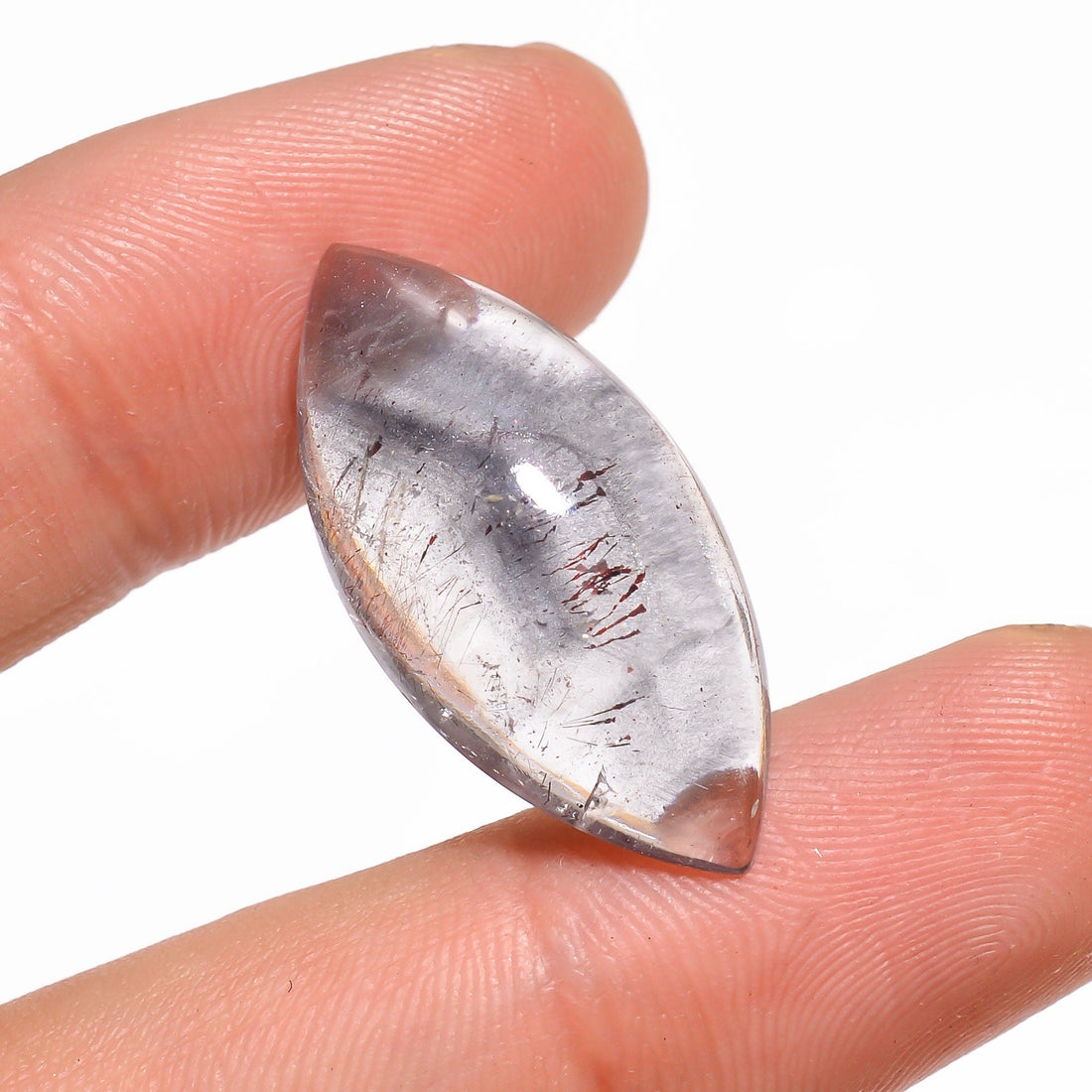 natural galena in quartz super seven elestial quartz marquise shape cabochon loose gemstone