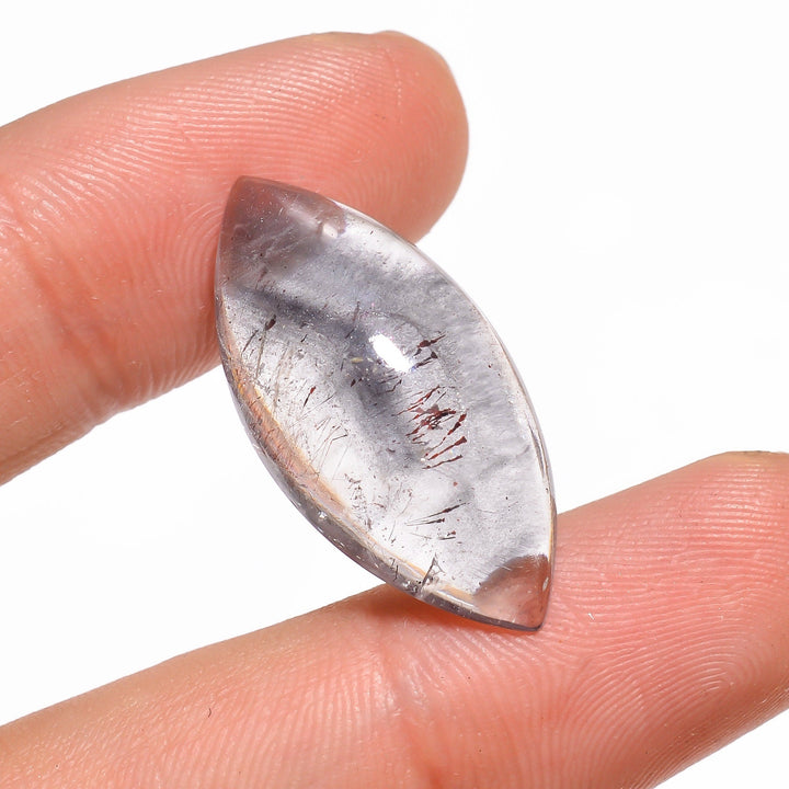 natural galena in quartz super seven elestial quartz marquise shape cabochon loose gemstone