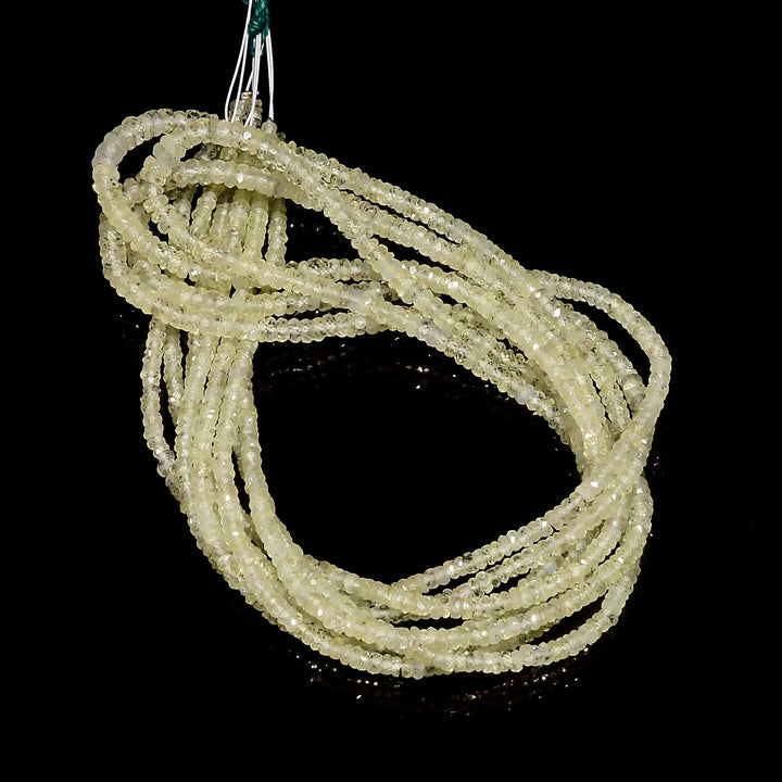 yellow sapphire natural gemstone rondelle shape faceted 4 lines strand 18 beads 3x3x2 mm 178 5 ct yn 496