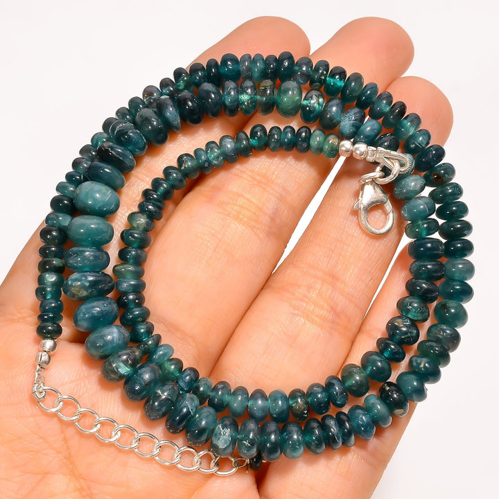 grandidierite natural gemstone rondelle shape smooth beads necklace