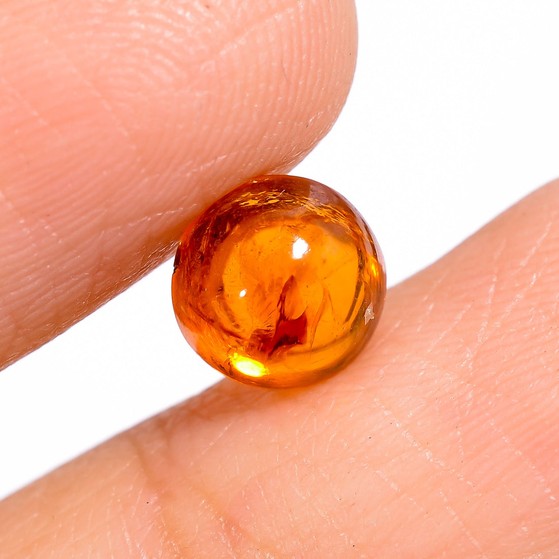 mandarin garnet round shape cabochon natural loose gemstone