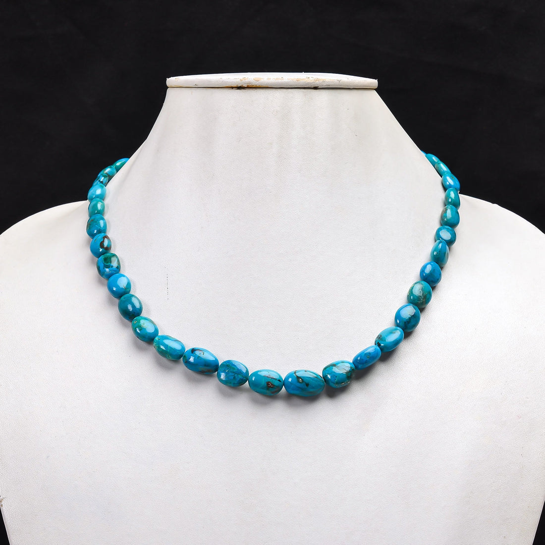 chrysocolla tumble shape smooth beads necklace chrysocolla smooth tumble