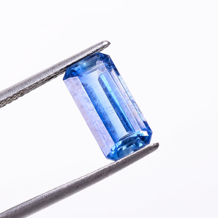 natural blue kyanite radiant shape cut stone loose gemstone