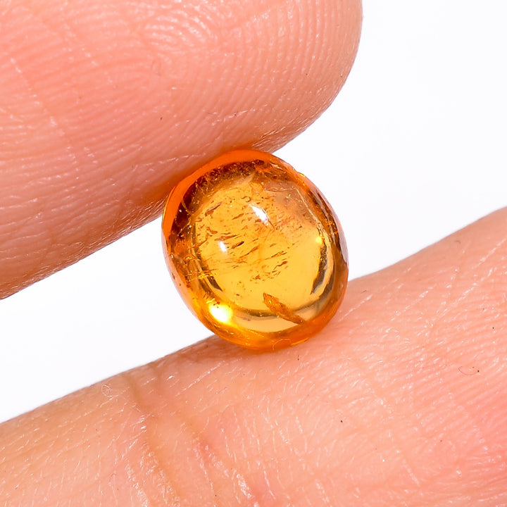 mandarin garnet oval shape cabochon natural loose gemstone