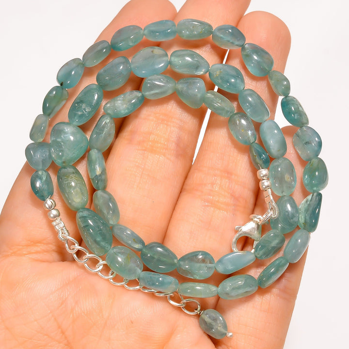 grandidierite natural tumbled shape smooth gemstone necklace