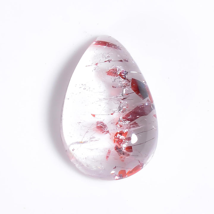elestial quartz natural pear shape cabochon loose gemstone