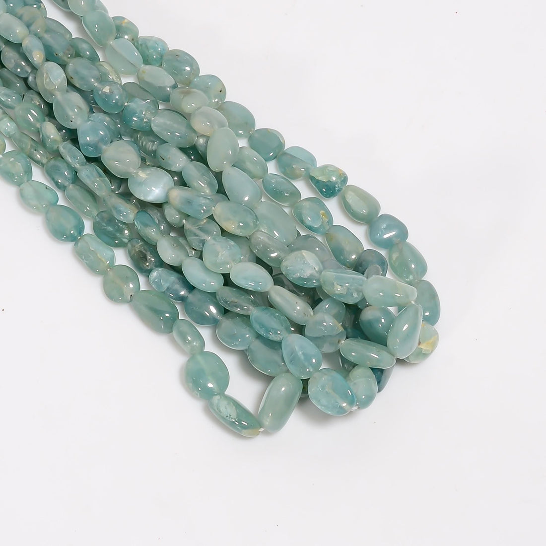 grandidierite natural gemstone tumbled shape smooth 6 lines strand 16 beads 5x4 11x7 mm 506 ct yn 534