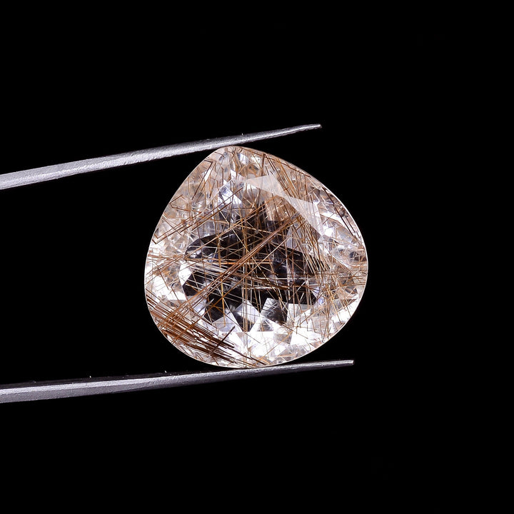rutile quartz fancy shape cut stone loose gemstone
