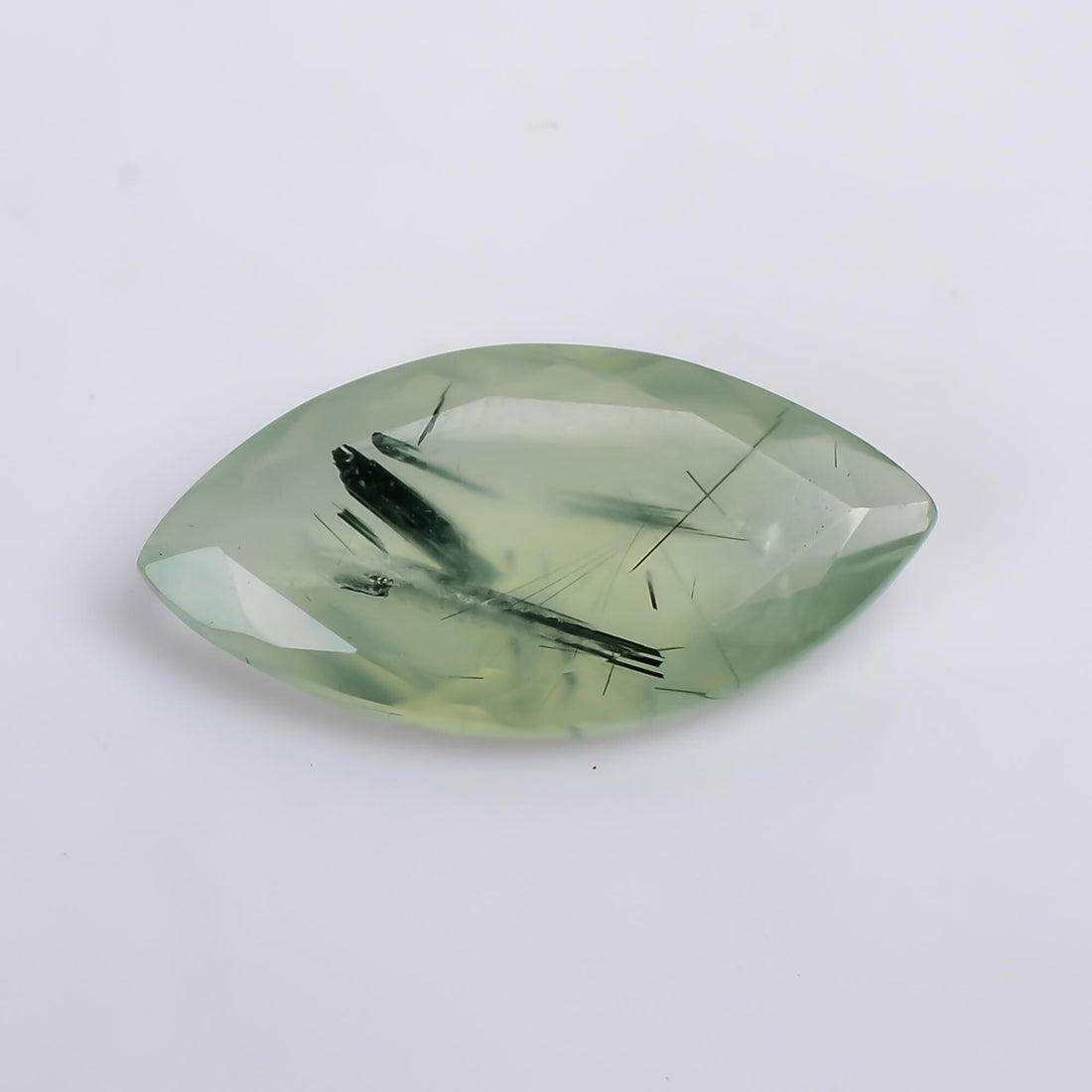 prehnite with epidote natural marquise shape cut stone loose gemstone