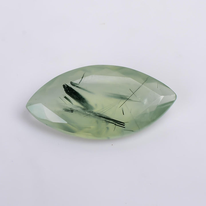 prehnite with epidote natural marquise shape cut stone loose gemstone