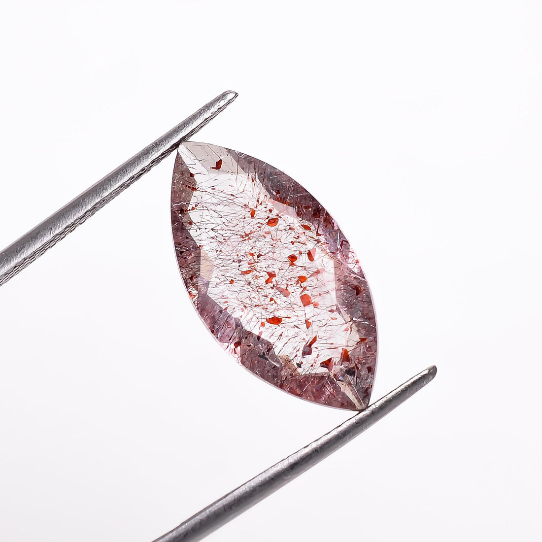 natural elestial quartz marquise shape cut stone loose gemstone