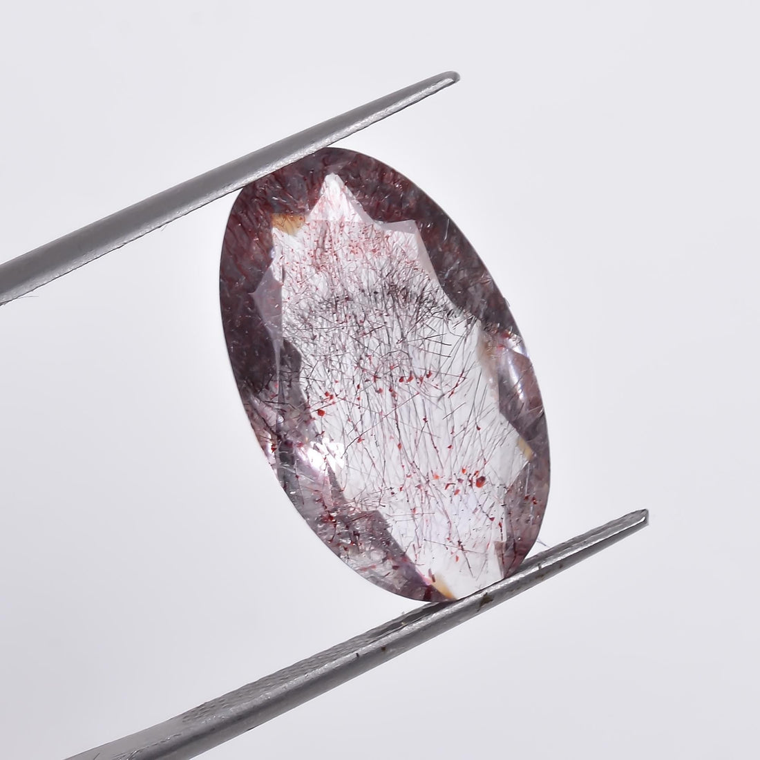 natural elestial quartz oval shape cut stone loose gemstone