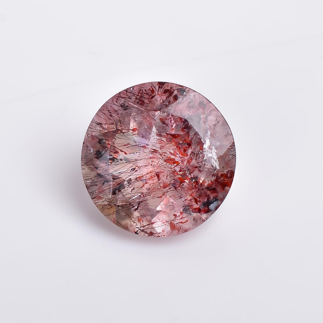 natural elestial quartz round shape cut stone loose gemstone