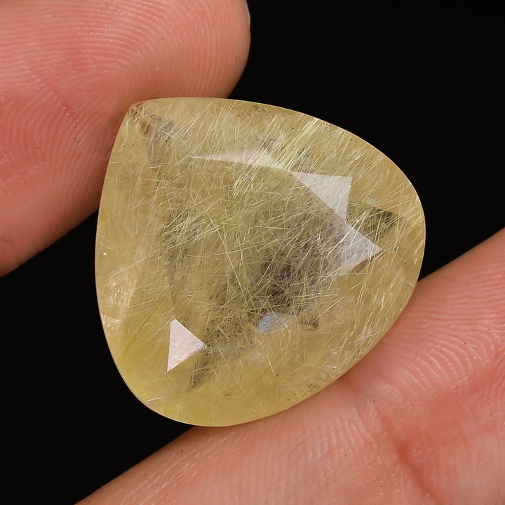 golden rutile quartz heart shape cut stone natural loose gemstone