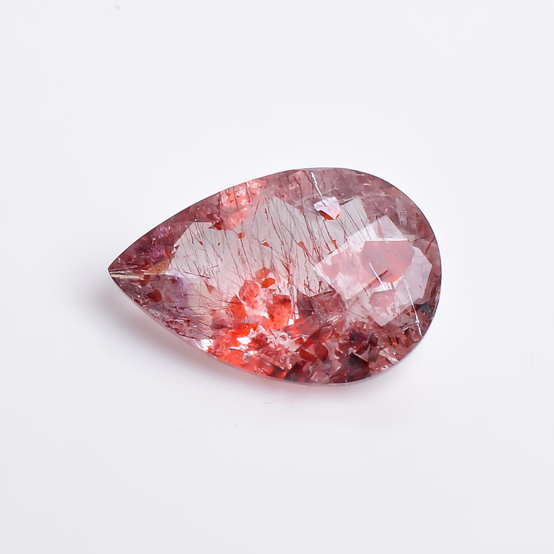 elestial quartz pear shape natural faceted loose gemstone