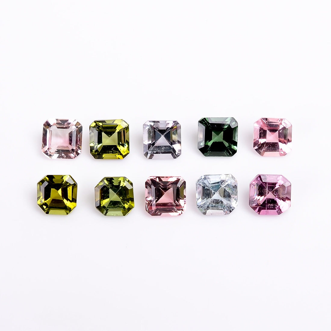 multi tourmaline cushion shape cut stone loose gemstone 10 pcs