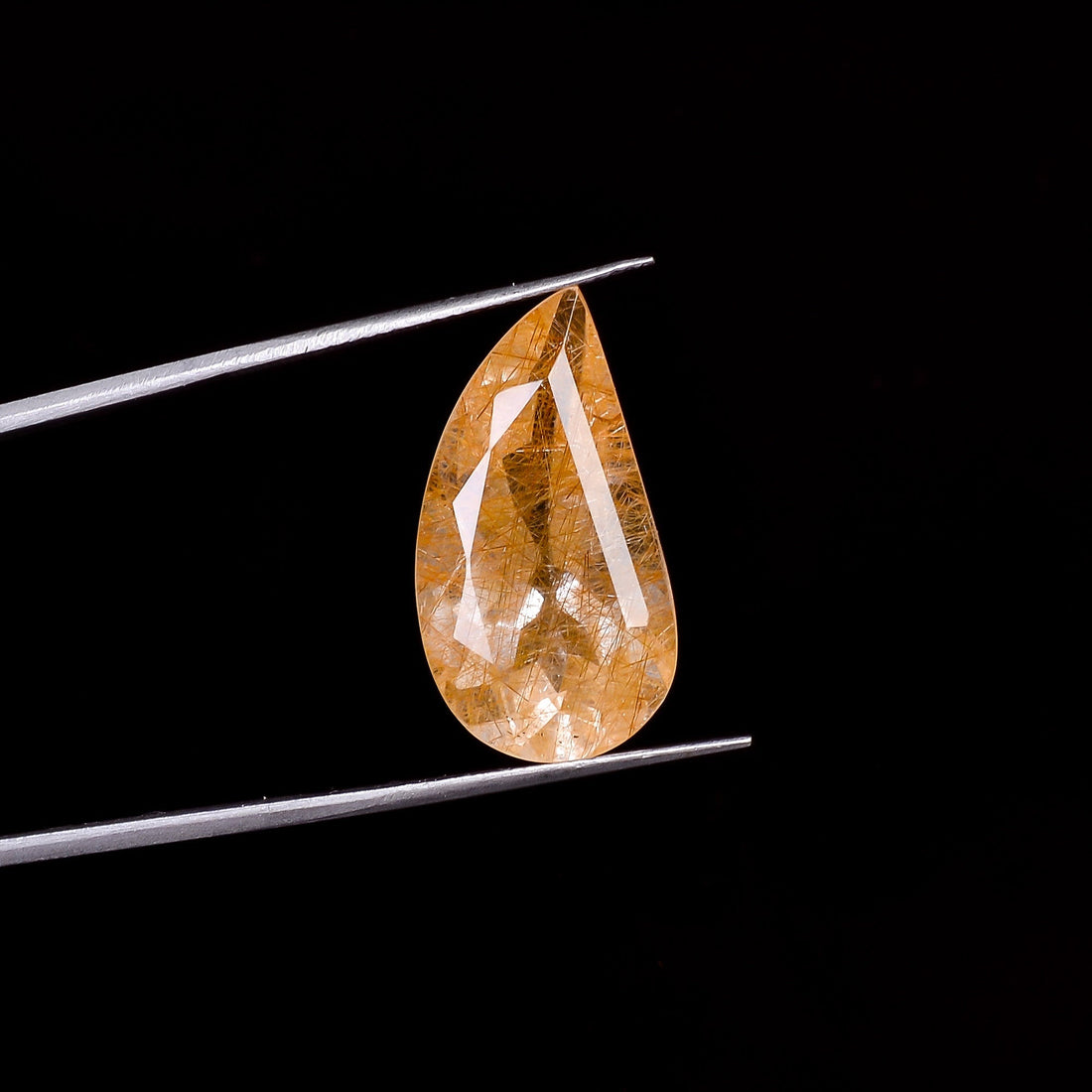 golden rutile quartz fancy shape cut stone loose gemstone