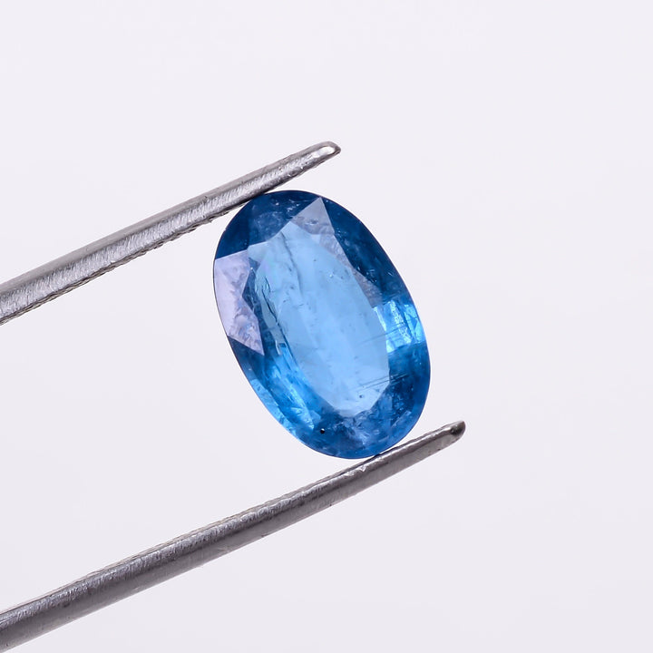 natural blue kyanite oval shape cut stone loose gemstone