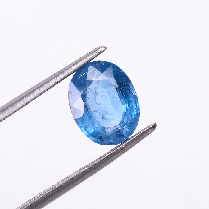 natural blue kyanite oval shape cut stone loose gemstone