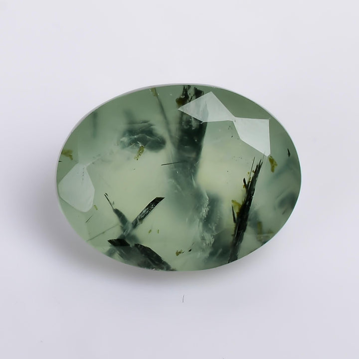 prehnite with epidote natural oval shape cut stone loose gemstone