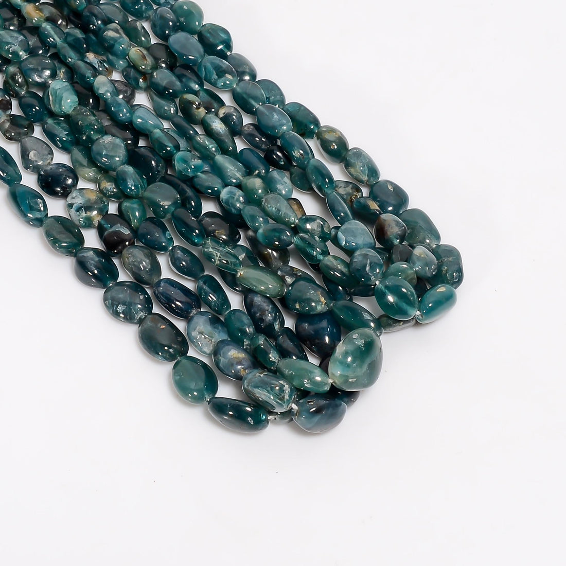 grandidierite natural gemstone tumbled shape smooth 6 lines strand 16 beads 5x4 12x10 mm 486 ct yn 533