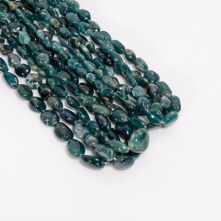 grandidierite natural gemstone tumbled shape smooth 6 lines strand 16 beads 5x4 12x10 mm 486 ct yn 533