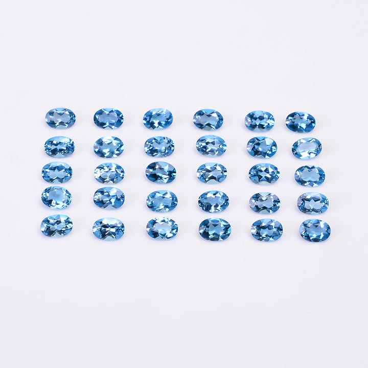 natural blue topaz oval shape cut stone loose gemstone lot